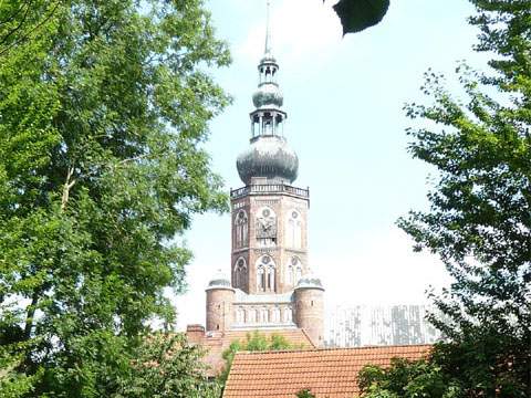 Wichtigste Stadt der Usedomer Region: Greifswald, hier die Kirche St. Nikolai.