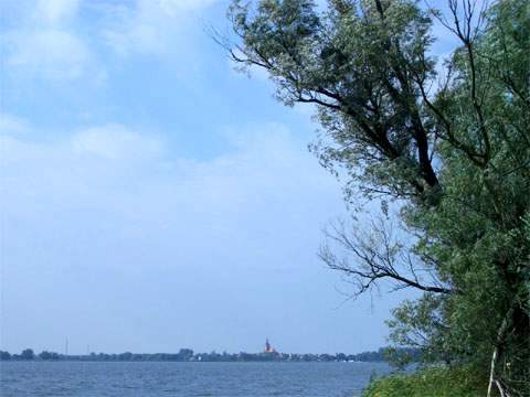 Viele interessante Naturbeobachtungen erlaubt das lange Ufer des Usedomer Sees zwischen Ost- und Westklüne und der Stadt Usedom.