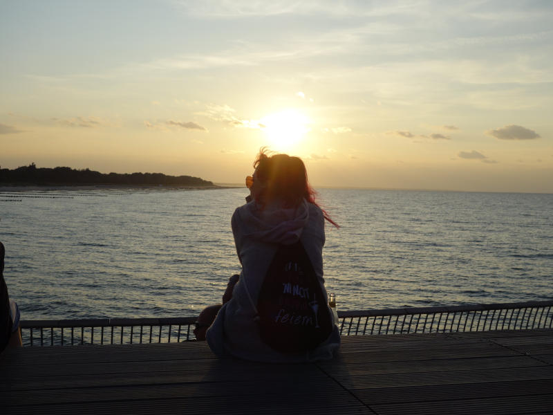 Romantisches Usedom: Sonnenuntergang über der Ostsee.