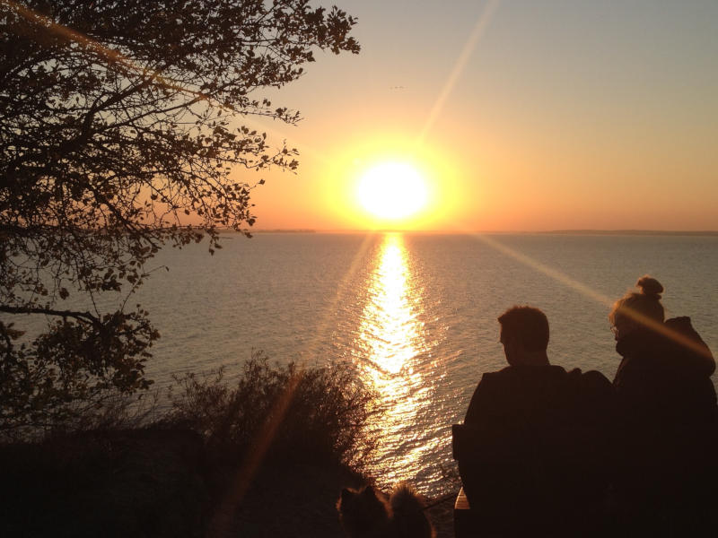 Abendstimmung auf Usedom: Blick vom Loddiner Höft am Achterwasser.