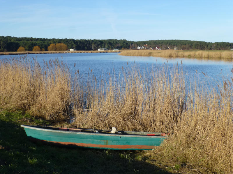 Die Melle, ein Arm des Achterwassers trennt die Halbinsel Loddiner Höft vom Land der Insel Usedom.