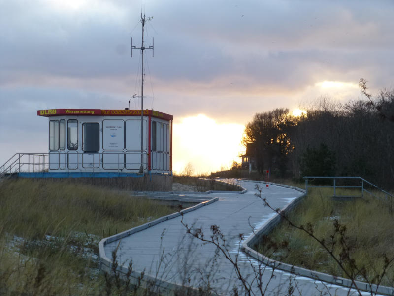 Winterurlaub auf Usedom: Strandpromenade des Seebades Loddin.