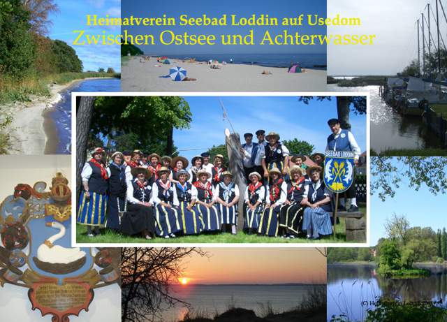 Heimatverein Loddin auf der Ostseeinsel Usedom: Klicken Sie auf die Postkarte.