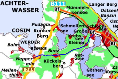 Lyonel Feininger-Tour: Ostseebad Bansin - Neppermin am Nepperminer See des Achterwassers.