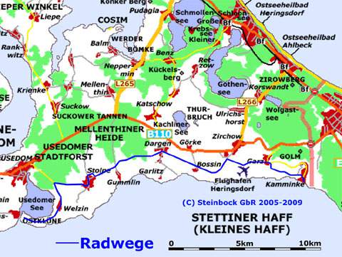 Radweg am Stettiner Haff: Die Südküste der Insel Usedom entdecken.