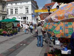 Wochenmarkt in der Hanse- und Universitätsstadt Greifswald.