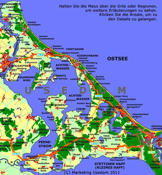 Landkarte Usedom