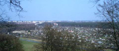 Blick über die Hafenstadt Swinemünde, die Insel Wollin bis herauf zur Bernsteinküste nach Kolberg