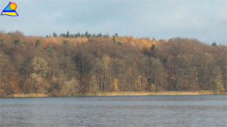 Fantastische Farben: Herbst am Ufer des Wolgastsees im Hinterland der Usedomer Kaiserbäder.