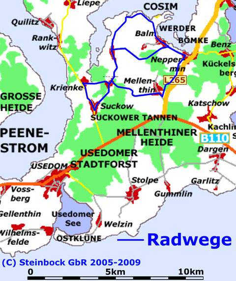 Mellenthiner Wasserschloss und Nepperminer See: Mit dem Rad Usedom erkunden.